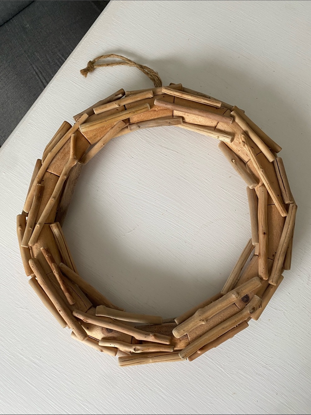 Rustic Farmhouse Coastal Driftwood Wreath with Rope Hanger Crafting 13" - Picture 2 of 10